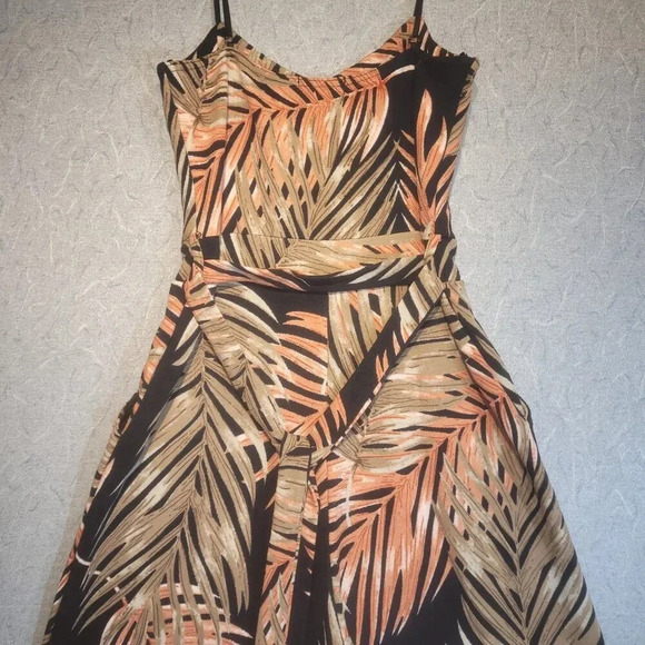 Eclipse Jungle Fauna Black & Orange Jumpsuit Size Small - Picture 7 of 10